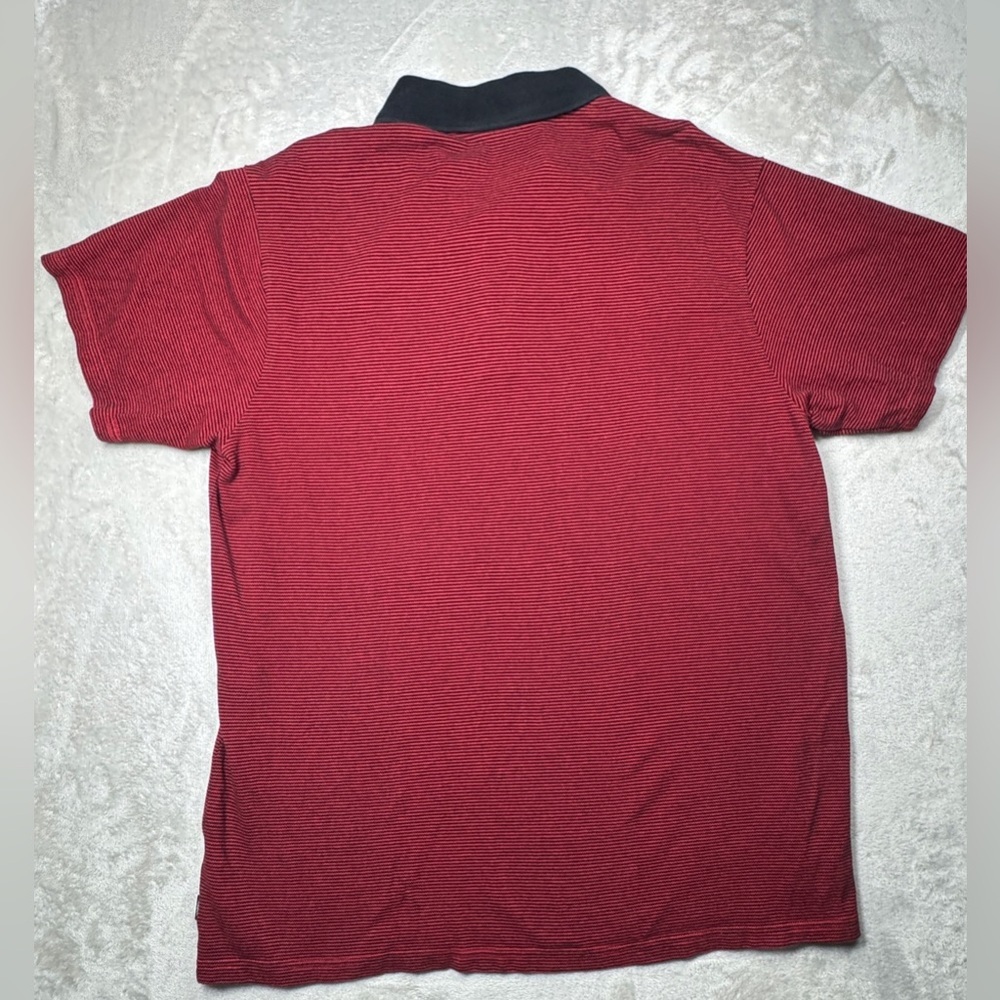Quicksilver Men’s Mercury Red Black Striped Surf Beach Polo Shirt Size XL - Picture 10 of 15